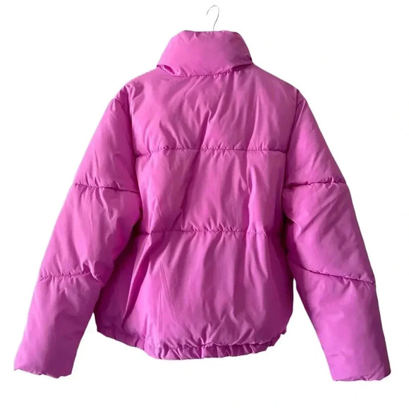 Wild Fable Cropped Puffer Coat Jacket in Magenta Pink Size L - Picture 5 of 8